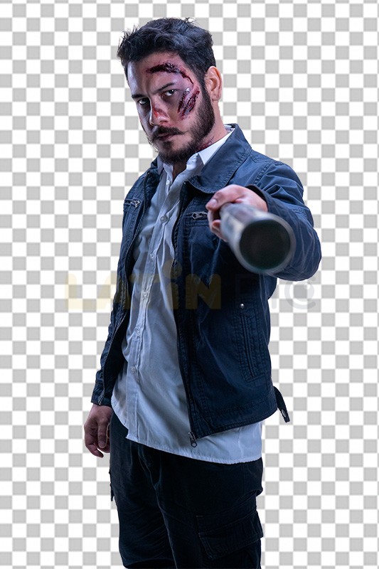 Hombre-Halloween-Barba-Bate-05