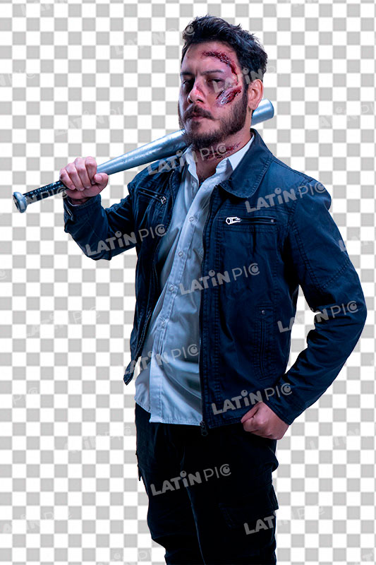 Hombre-Halloween-Barba-Bate-06