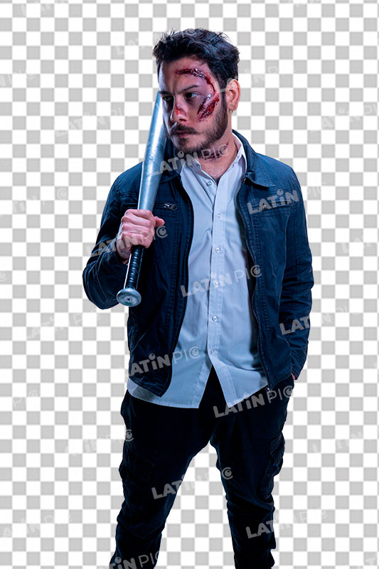 Hombre-Halloween-Barba-Bate-10