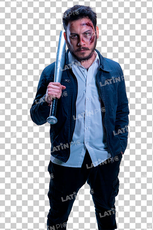 Hombre-Halloween-Barba-Bate-11