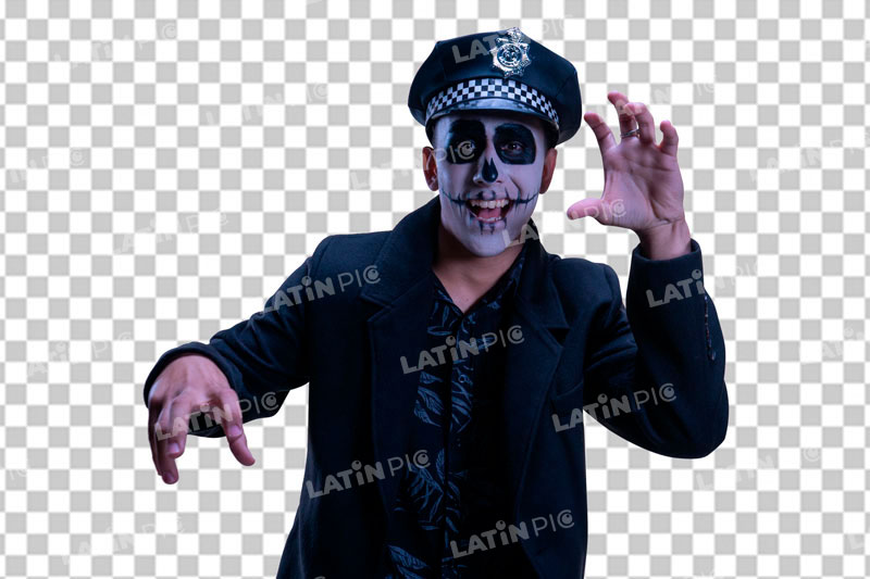 Hombre-Halloween-Policia-Saco-3