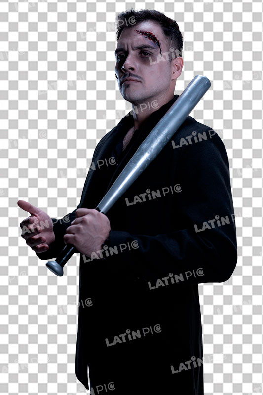 Hombre-Halloween-Saco-Bate-10