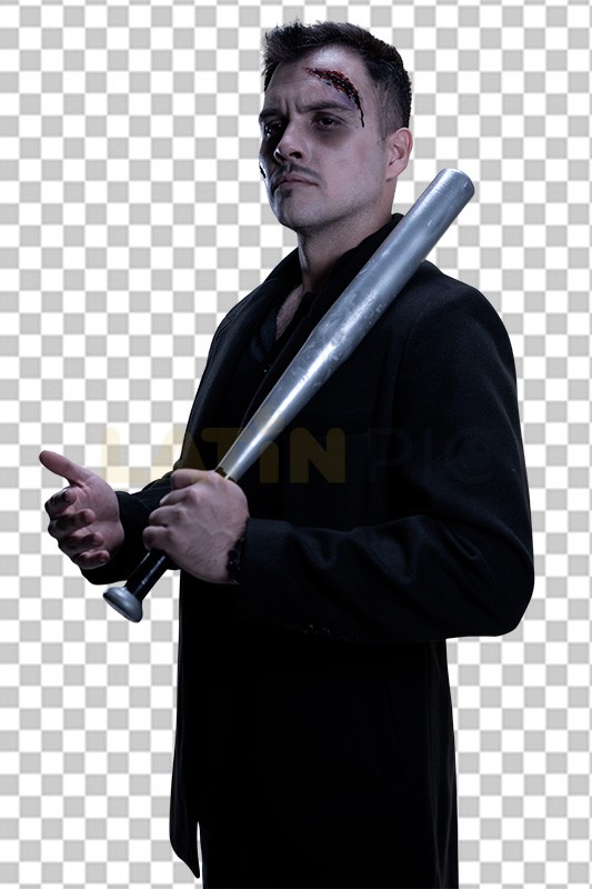 Hombre-Halloween-Saco-Bate-10