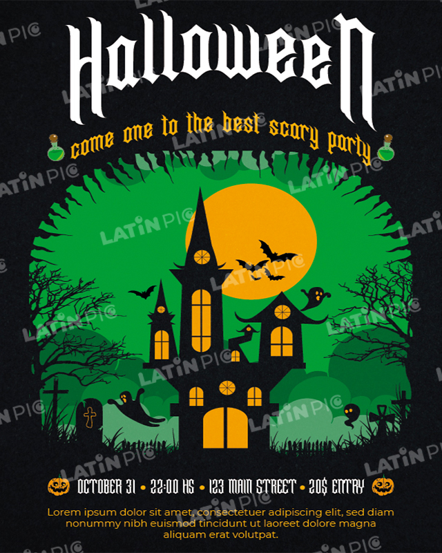 HALLOWEEN PARTY ILUSTRACION RETRATO