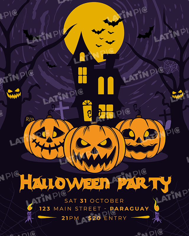 HALLOWEEN PARTY RETRATO INVITACION